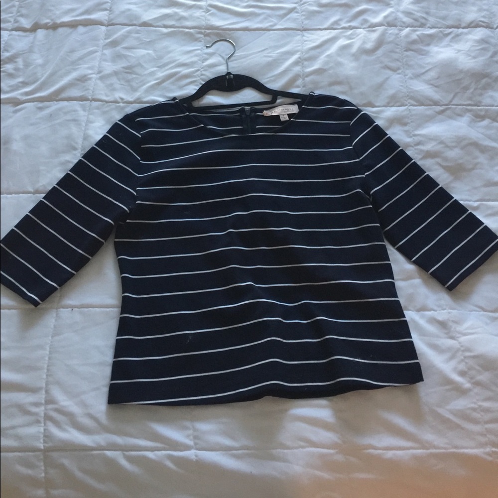 White & Navy Top